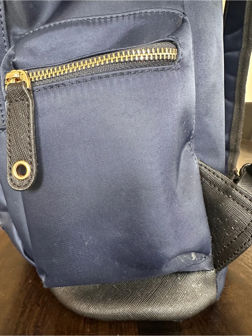 Navy Maelort & Co Ring Equestrian Backpack with Gold Hardware